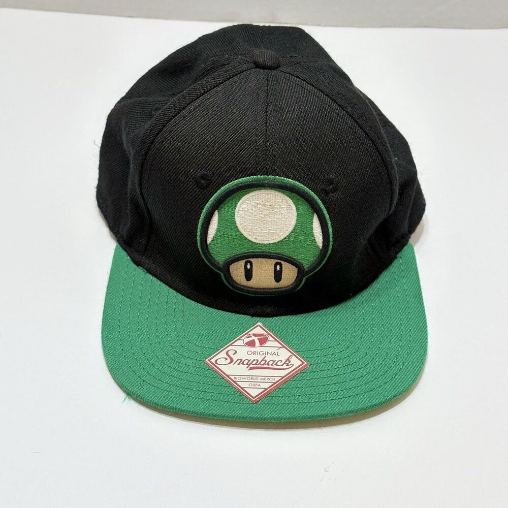 1-Up Mushroom Men's Adjustable Snapback Flat rim Cap, Super Mario 2012